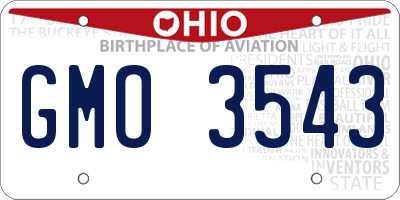 OH license plate GMO3543