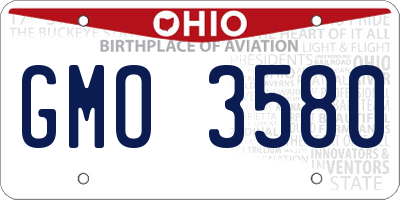 OH license plate GMO3580