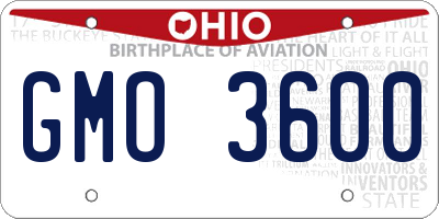 OH license plate GMO3600