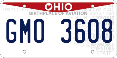 OH license plate GMO3608
