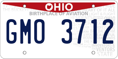 OH license plate GMO3712