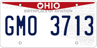 OH license plate GMO3713