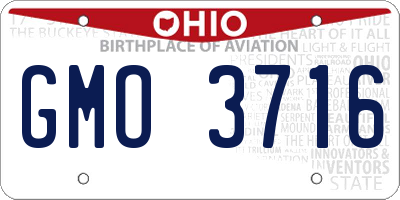 OH license plate GMO3716