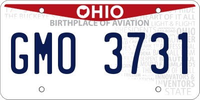 OH license plate GMO3731