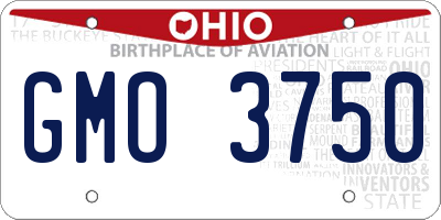 OH license plate GMO3750