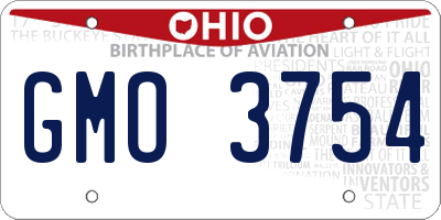 OH license plate GMO3754