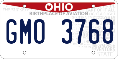 OH license plate GMO3768