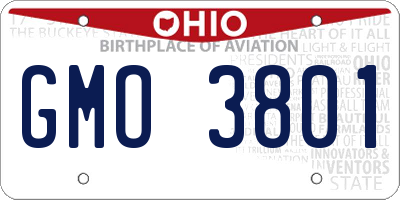 OH license plate GMO3801