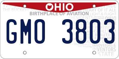 OH license plate GMO3803