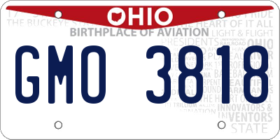 OH license plate GMO3818