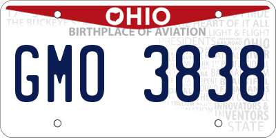 OH license plate GMO3838