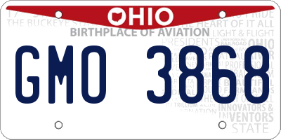 OH license plate GMO3868