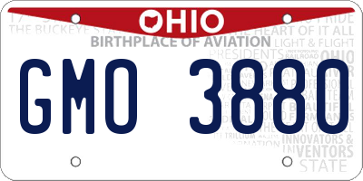 OH license plate GMO3880