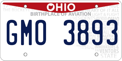 OH license plate GMO3893