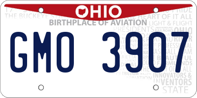 OH license plate GMO3907