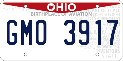 OH license plate GMO3917