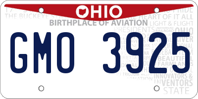 OH license plate GMO3925
