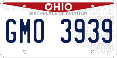 OH license plate GMO3939