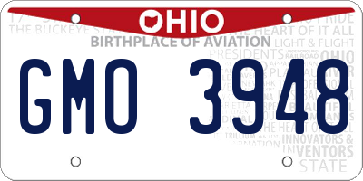 OH license plate GMO3948