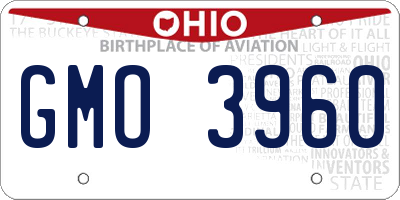 OH license plate GMO3960