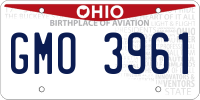 OH license plate GMO3961