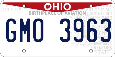 OH license plate GMO3963