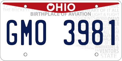 OH license plate GMO3981