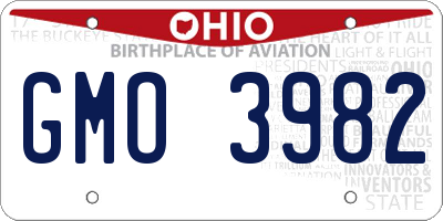 OH license plate GMO3982