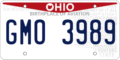 OH license plate GMO3989