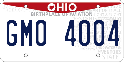 OH license plate GMO4004