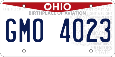 OH license plate GMO4023