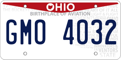 OH license plate GMO4032