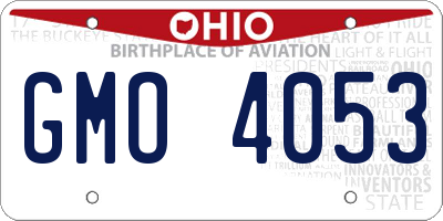 OH license plate GMO4053