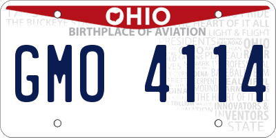 OH license plate GMO4114
