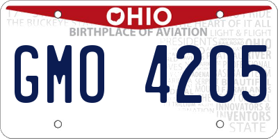 OH license plate GMO4205
