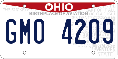OH license plate GMO4209