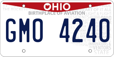 OH license plate GMO4240