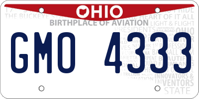 OH license plate GMO4333