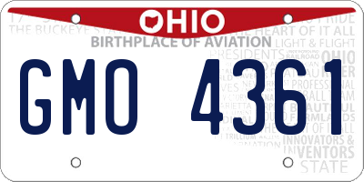 OH license plate GMO4361