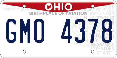 OH license plate GMO4378