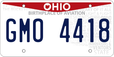 OH license plate GMO4418