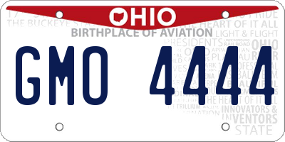 OH license plate GMO4444