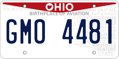 OH license plate GMO4481