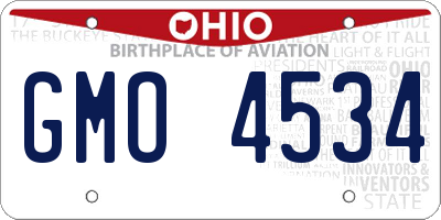 OH license plate GMO4534