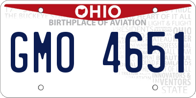 OH license plate GMO4651