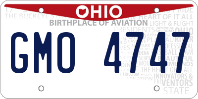 OH license plate GMO4747