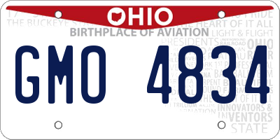 OH license plate GMO4834