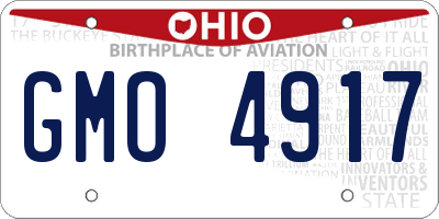 OH license plate GMO4917