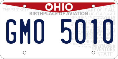 OH license plate GMO5010