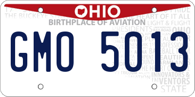 OH license plate GMO5013